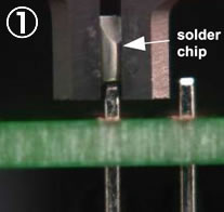 1. After cutting cored solder, piece of solder is falling to the heater.
